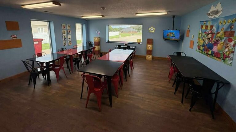 Extra tables for cake or presents.